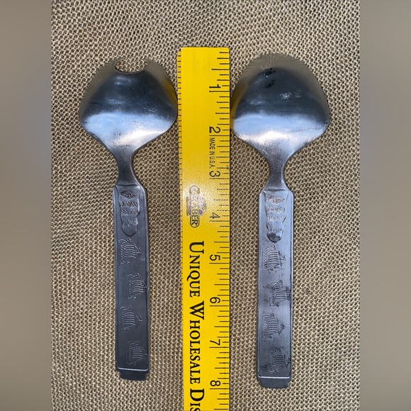 KONGE TINN Rare Vintage Salad set Norwegian pewter Salatsett - Picture 5 of 17